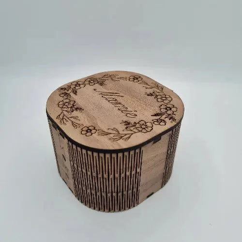 Boîte à bijoux en bois artisanale – Découpe laser – Rangement bijoux femme – Made in France