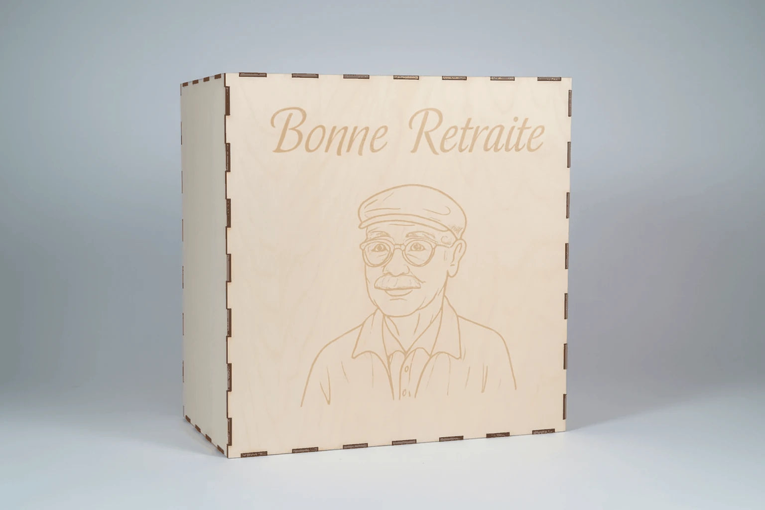 Cagnotte personnalisée en bois – Tirelire gravée au laser – Cadeau anniversaire mariage retraite – Contreplaqué tilleul – Made in France