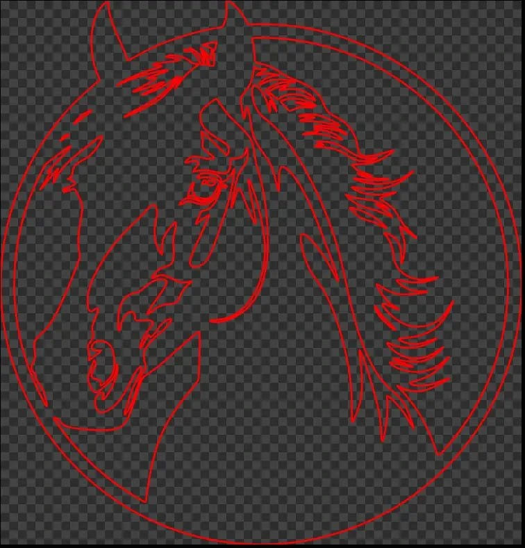 Fichier SVG XCS Cheval – Découpe Laser Bois Tilleul & Noyer 3 mm
