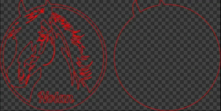 Fichier SVG XCS Cheval – Découpe Laser Bois Tilleul & Noyer 3 mm