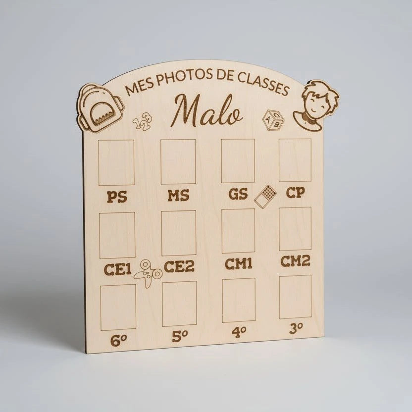 Fichier SVG XCS Mes photos de classe - Modèle 1 - décoration à fabriquer soi‑même – Découpe lase