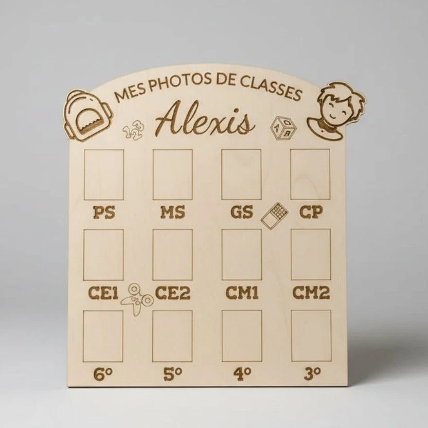 Fichier SVG XCS Mes photos de classe - Modèle 1 - décoration à fabriquer soi‑même – Découpe lase