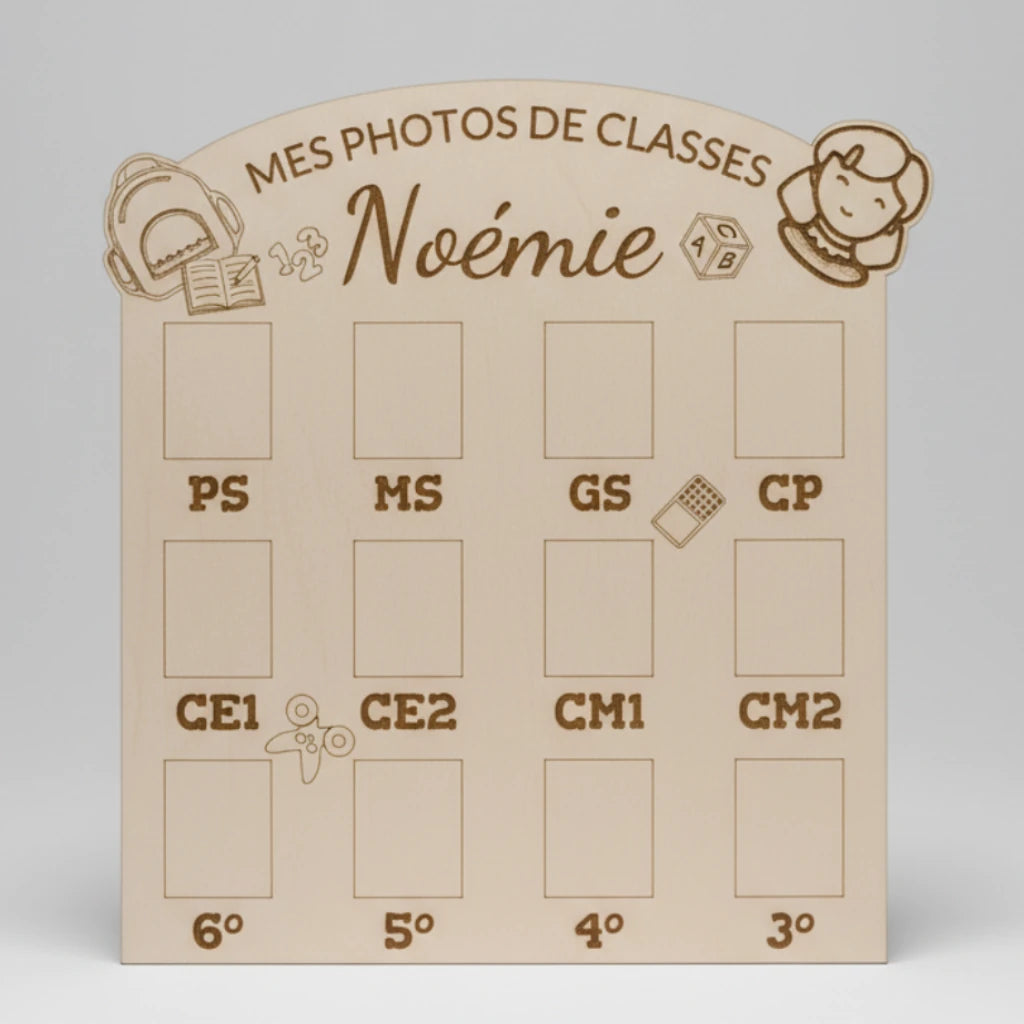 Fichier SVG XCS Mes photos de classe - Modèle 1 - décoration à fabriquer soi‑même – Découpe lase
